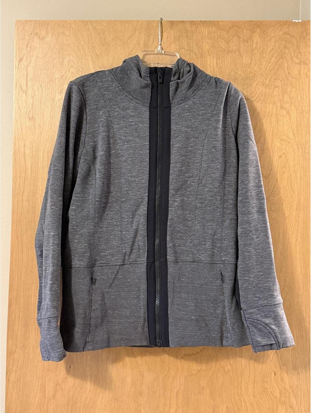 Athleta Gray Heather Fleece Lined Full Zip Jacket Women's XL